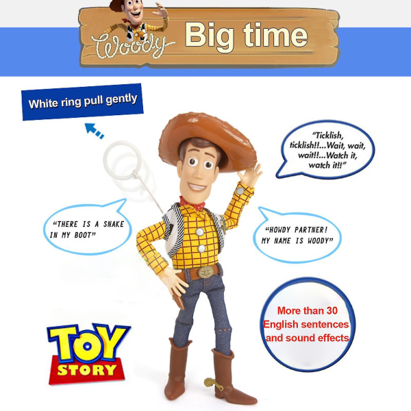 Toy Story Sheriff Woody Toy Bevegelig karakter Cowboy Woody Toy