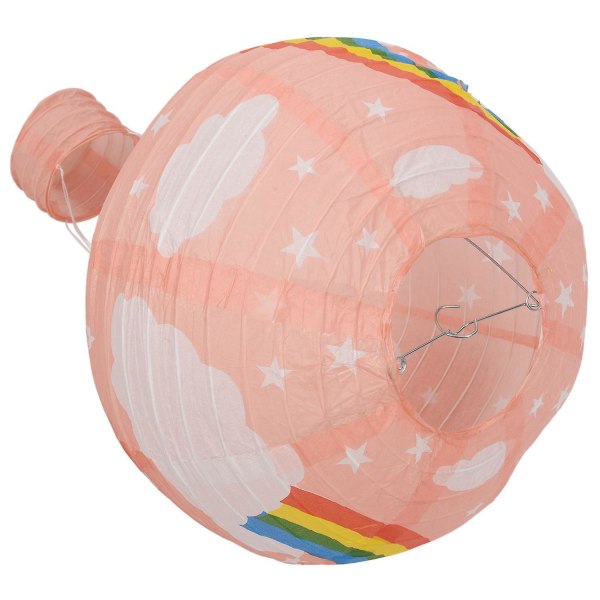 12 tums varmluftsballong papperslykta lampskärm taklampa bröllop, rosa regnbåge Pink Rainbow