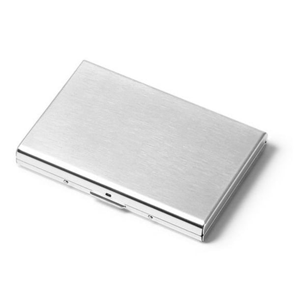 Korthållare med fack - Skyddar RFID - metall - plånbok silver