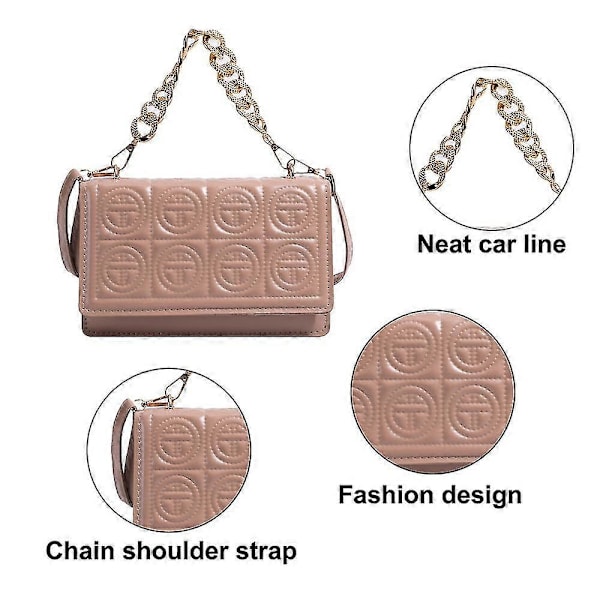 Klassisk Satchel Handväska Dam Messenger Väska Mode En Axelväska Kedjeväska, khaki