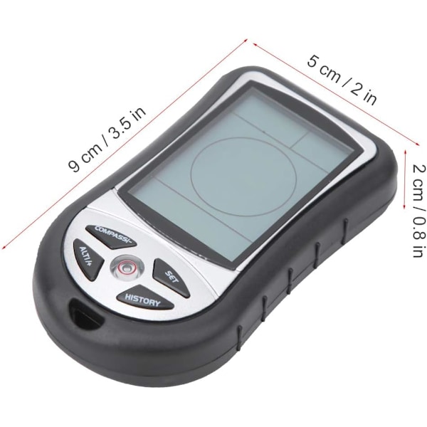 Håndholdt Altimeter Termometer Elektronisk Navigation GPS Kompas Vejrudsigt Gas 8 i 1 Multifunktionsmåler