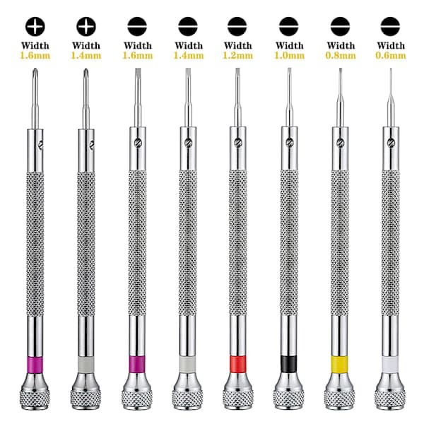 Kellon mikrotarkkuuskorut 0,6–1,6 mm kellonkorjaus hopea litteä 0,8 mm