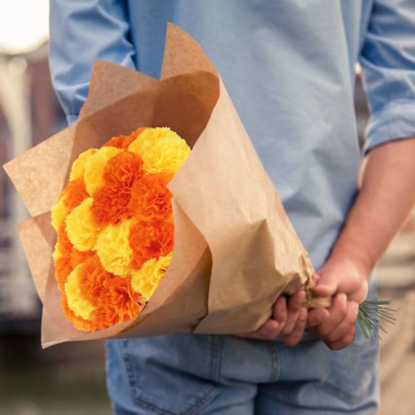 Kunstige Marigold Blomsterhoder 60 blomster