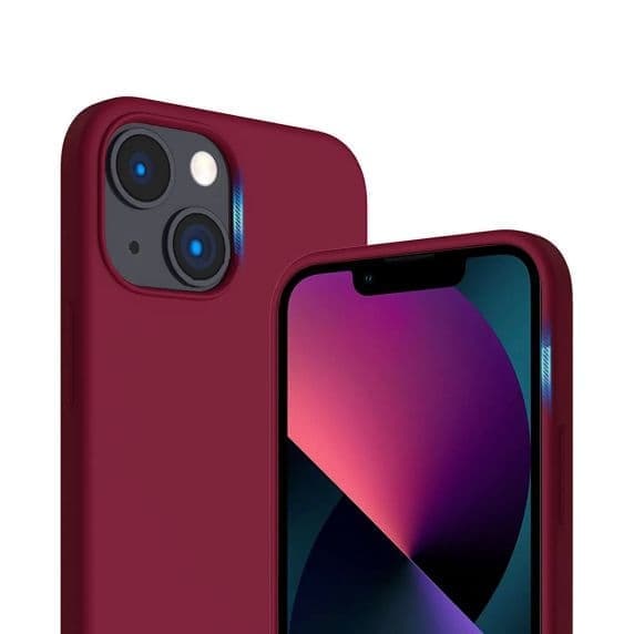 Kompatibel med iPhone 15 Plus Silikonecover - Rød