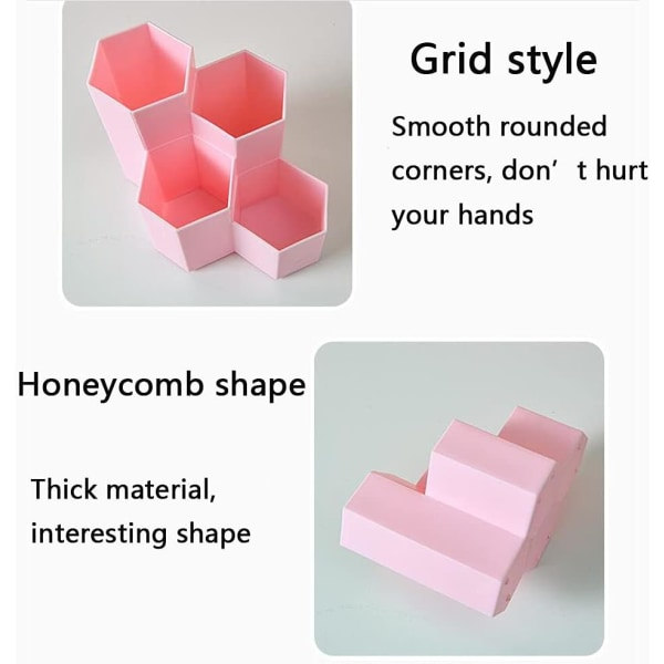 Hexagonal pennhållare, plast hexagonal pennhållare, multifunktionell