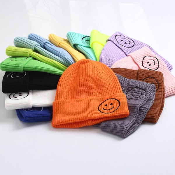 Baby Candy Color Smiley Warm Hat Ålder 0-3 Stil1 style3
