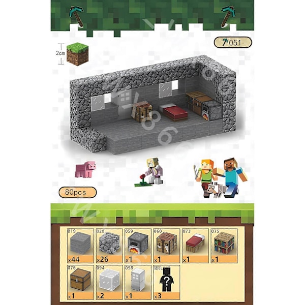 Minecraft-minihahmo Pelikartta DIY Magneettilelut Minecraft Dungeons Sarjakuvamaailma Mallintaja Luovat lelut Lapsille Lahjat T051-80PCS