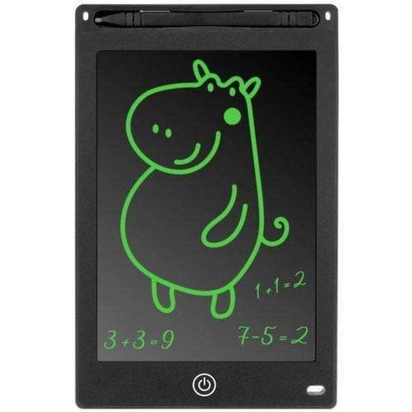 Digital ritplatta för barn - Praktisk LCD, 8,5\" surfplatta + penna Svart