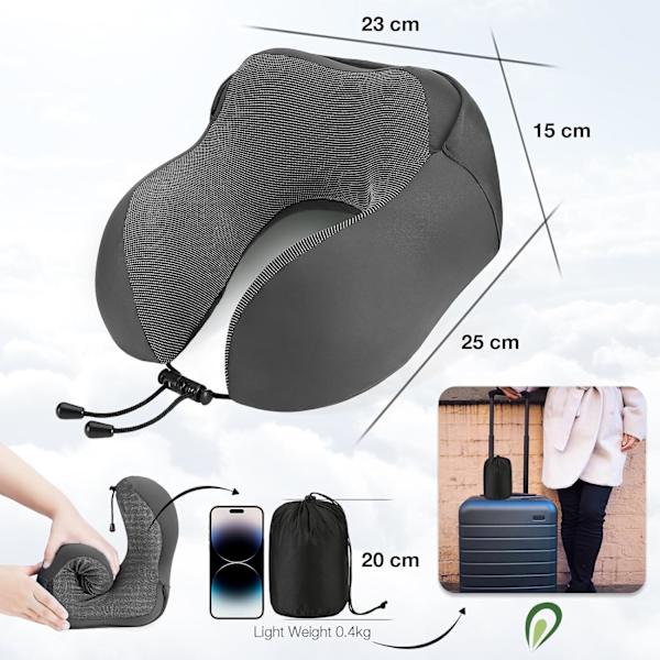 Reisepute for nakke minneskum, hette reise nakkepute for voksne, komfortabel nakkepute for reise med hettegenser Dark gray