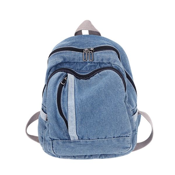 Vintage denim rygsæk blå denim rygsæk rygsæk rygsæk skoletaske college ferie rejse rygsæk