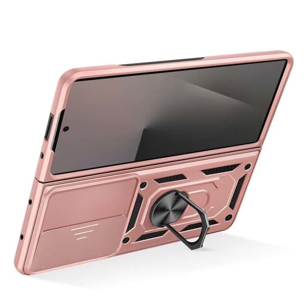 Ringfodral - Galaxy Z Fold 7 - Rosa - Hårt - Stöttåligt med ringhållare