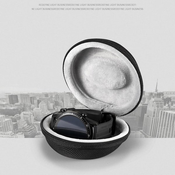 Smartwatch Bæretaske Rejseopbevaringsboks EVA Watch Protector Bærbart smykkehårdt etui til Wris Black