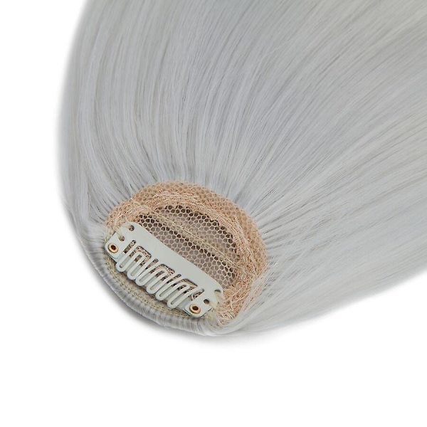 Clip-in Hår Bangs Extensions Fransk Hår Bangs Stilig Hår Bangs Hårstykker 28cm silvergrey