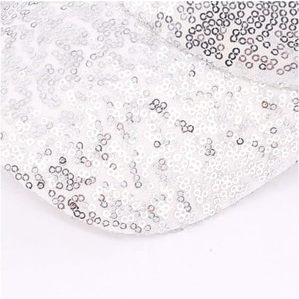 Piger Drenge Sparkle Sequin Baseball Cap Katteøre Peak Justerbar Solhat White