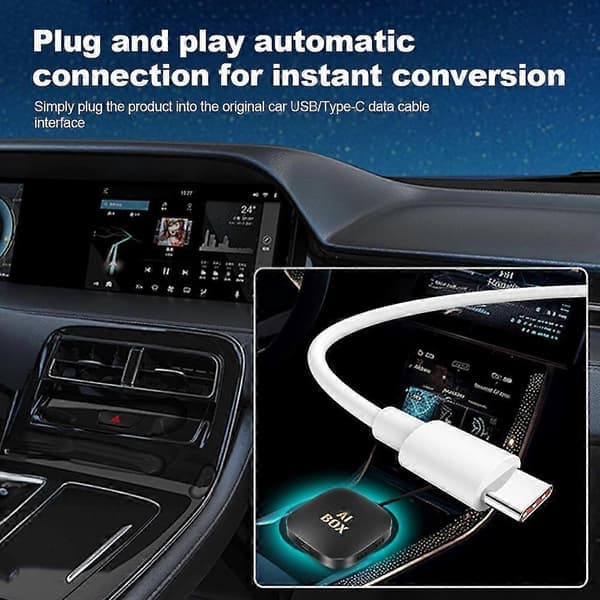 Android 13 Bil AI-boks Kablet til Trådløs Carplay & Android Auto-adapter Smart Ai-boks For Netflix Youtube Biltilbehør Intelligente Systemer 2GB 32GB