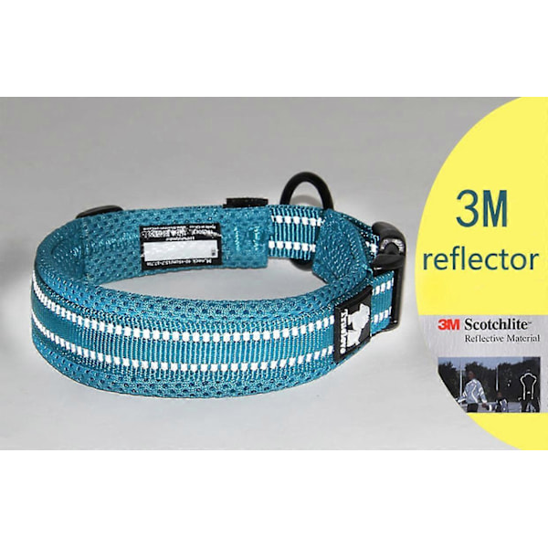 Truelove Justerbar Mesh Polstret Hundehalsbånd 3M Reflekterende Nylon Hundehalsbånd Holdbart Kraftigt til alle racer al slags vejr 8 størrelser red M