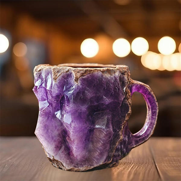 Mineral Krystal Kaffe Kobber Lilla