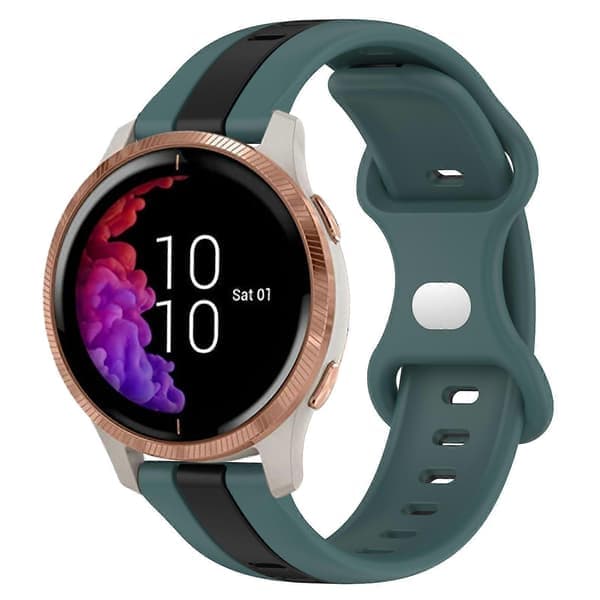 Silikonerem til Garmin Venu Ur Grøn Sort Green Black