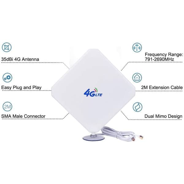 4G Højtydende LTE Antenne 35dBi WiFi Signalforstærker Forstærker Modem