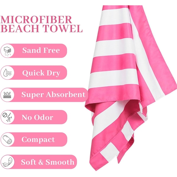 Extra stor mikrofiber strandhandduk - Lätt blå strandhandduk Snabbtorkande, Perfekt för strand/pool/solstolar Blue