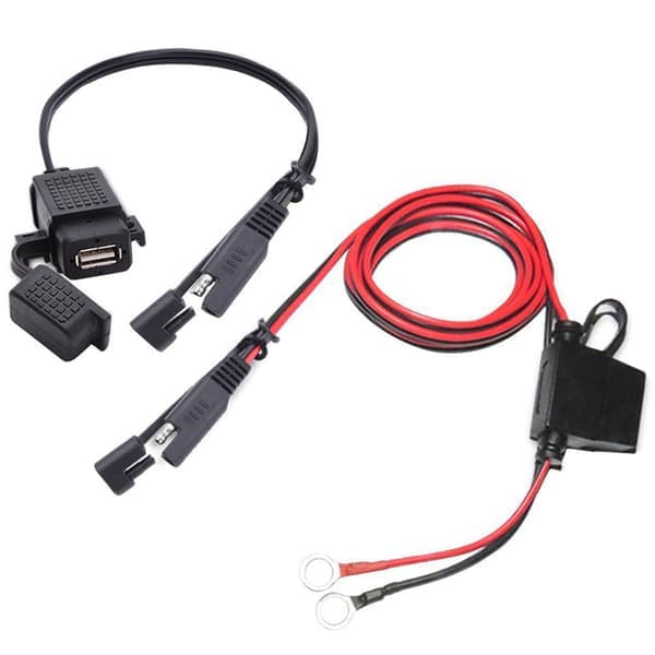 Motorsykkel Vanntett SAE til USB-kabeladapter USB-lader 2.1A Hurtiglading