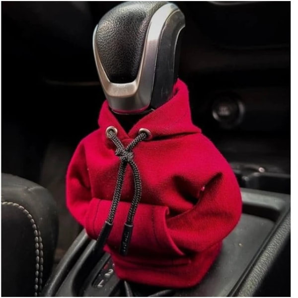 Hoodie Bil Växelspakskydd Läge Växelspakshuva Bil Växelspaksknoppsskydd röd