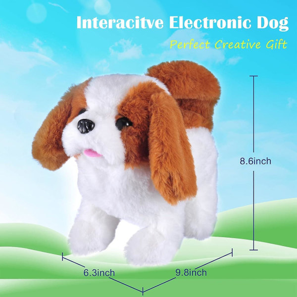 Plysj Husky Dog Toy Puppy Elektronisk interaktiv kjæledyrhund - Går, bjeffer, logrer med halen, strekker seg selskapsdyr for barn (hundvalp)