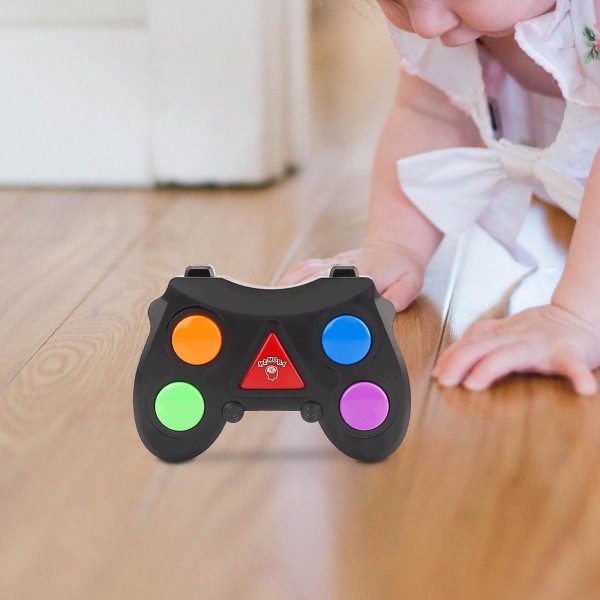 Elektroniskt minnesspel Handhållet elektroniskt leksakshjärnspel Pusselspel Leksak Bärbar färgläggning Memorering Quizspel för barn Black Optional