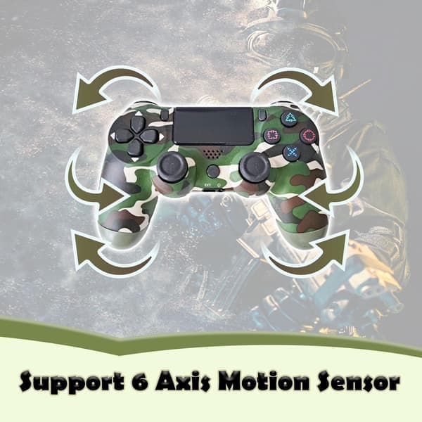 Trådløs controller dobbelt vibrationsspil joystick-controller til PS4-controller/Slim/Pro, kompatibel med PS4-konsol camouflagegrøn Camouflage Green