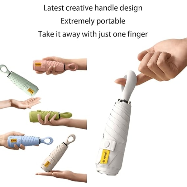 Mini solparaply/UPF 50 UV-resistent lätt liten bärbar ryggsäck/regn- och solskydd