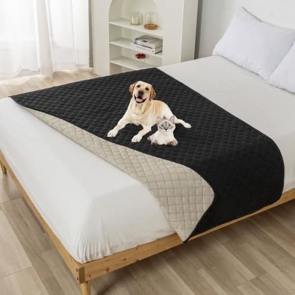 Vanntett hundeteppe - 100x127 cm - Sklisikkert - Sofabeskyttelse - Svart