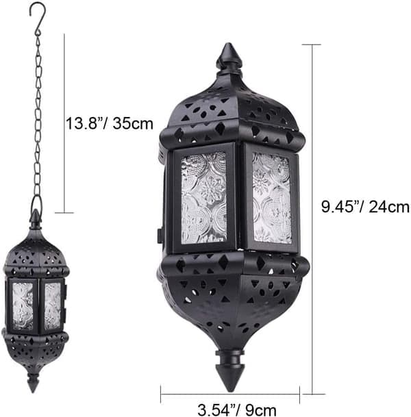 2 stk hengende lyslykter marokkansk lysekrone Black