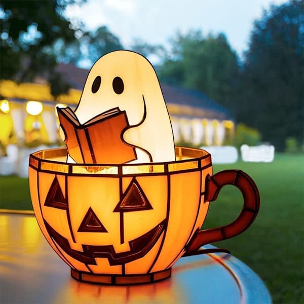 Ghost Leselampe Håndlaget Halloween Spøkelse Nattlys U A1 A1