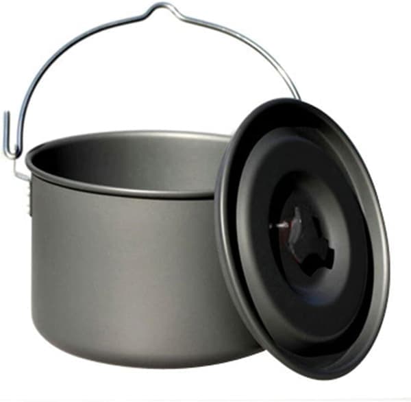 Hengegryte for camping, aluminiumslegering, matlagingsgryte, bålvarmeovn