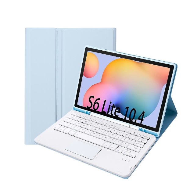 Tangentbord + case för Samsung Galaxy Tab S6 Lite White Ice