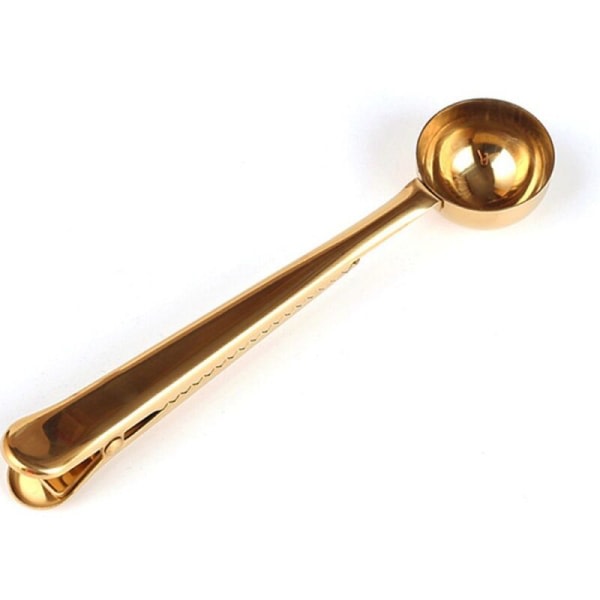 in 1 Stainless Steel Teaspoon Seal Clip Kitchen Gold Accessories Espresso Coffee Kucharila Decoration 1 Piece Gold