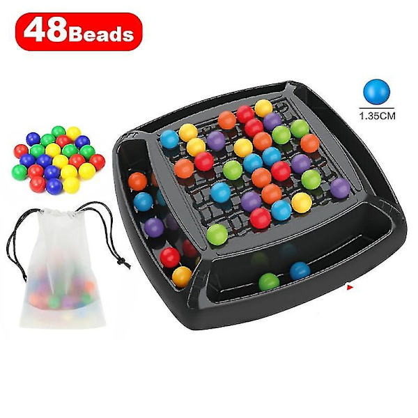 Regnbue Ball Matching Leke Fargerik Morsom Puslespill Sjakkbrett Spill Med 408 stk Fargede Perler Intelligent Hjerne Spill Utdanningsleke 48 Beads