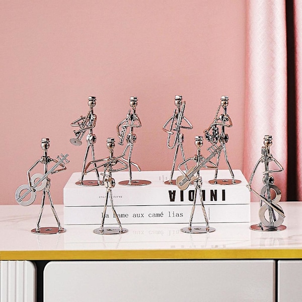 Miniatyr Musiker Figurin Metallinstrument Modell Ornament Tillbehör Trombone