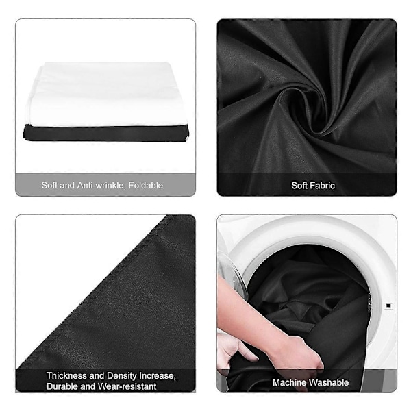 PULUZ 2m x 2m Fotografi Baggrund Tykkelse Foto Studio Baggrund Klæde Black