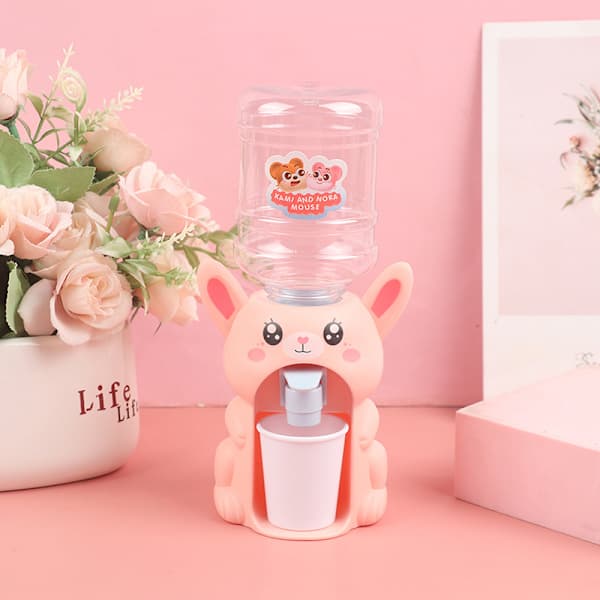 Mini Vanndispenser for Barn Gave eVann Juice Melk Drikke Rosa kanin