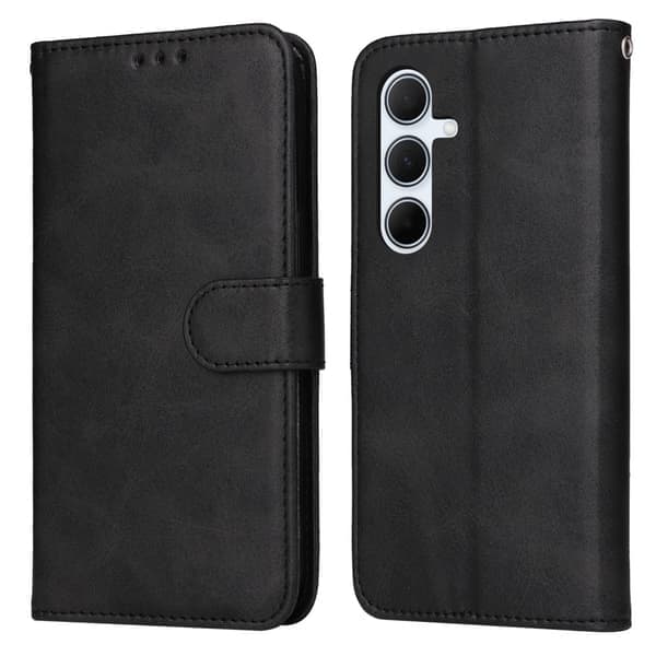 SKALO Samsung A56 5G PU Læder Wallet Case - Flere Farver Sort Black Svart