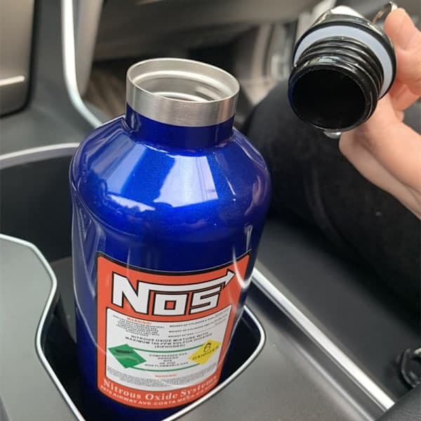 Bil isoleringskopp NOS kvävecylinder vakuum rostfritt stål Blå 500ml Blue