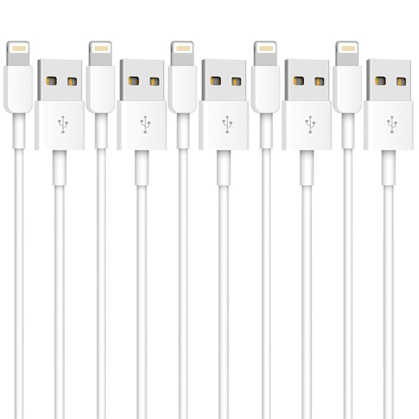 5-pakning (2 m) iPhone-ladekabel Lang Lightning-kabel Hurtiglading Høyhastighets Data Sync USB-kabel