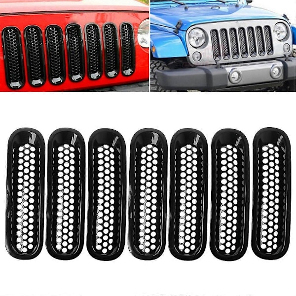 For 2007-2017 Jeep Wrangler JK Mat Sort Front Insert Mesh Grille Trim