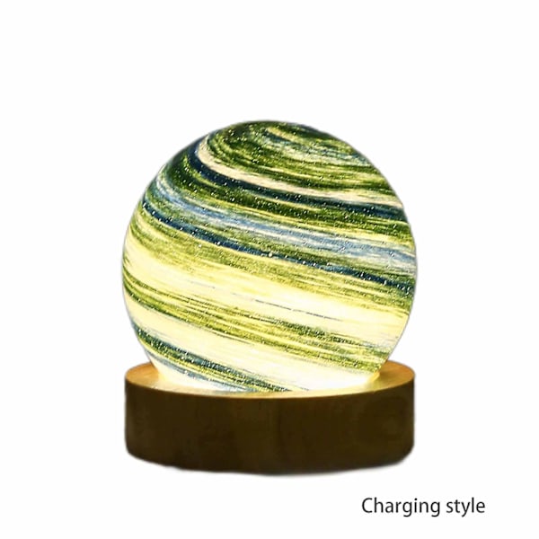 Bästa Rabatt-3d Kristallkula Måne Planet Glob Bordslampa Usb Led Nattlampa Heminredning Gåva With battery C