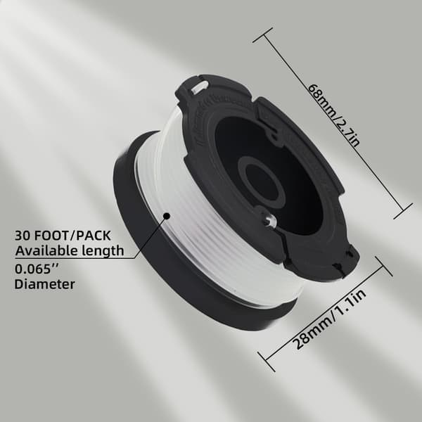 6-pakning erstatningstrimmertråd for Black & Decker STC1820 ST5530 GLC1823L20 gresstrimmer [JUN]
