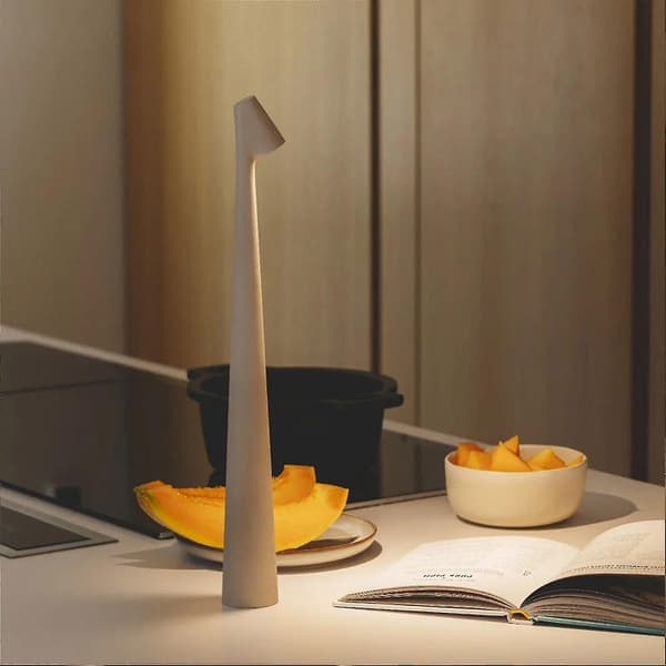 Elegant slank konisk bordlampe, bærbar og dimbar LED-skulpturlys Dek Kaffe Coffee