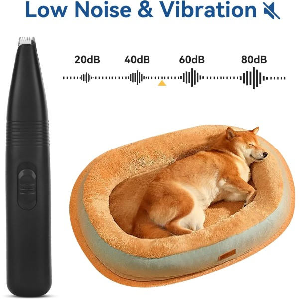 Hunde trimmer, hundetrimmer til trimning af lav støj elektrisk hundetrimmer, trådløs shaver til katte og små hunde til poter, ører og ansigt