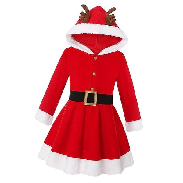 Julekostume Julekjole Elg Hætte Juleoutfits Elegant Efterår Vinter-lingling} 120cm 120cm