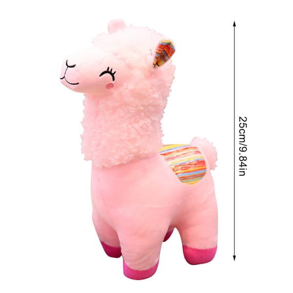 Smile Randig Alpacka Llama Plyschleksak Docka Barn T Vit 25cm White